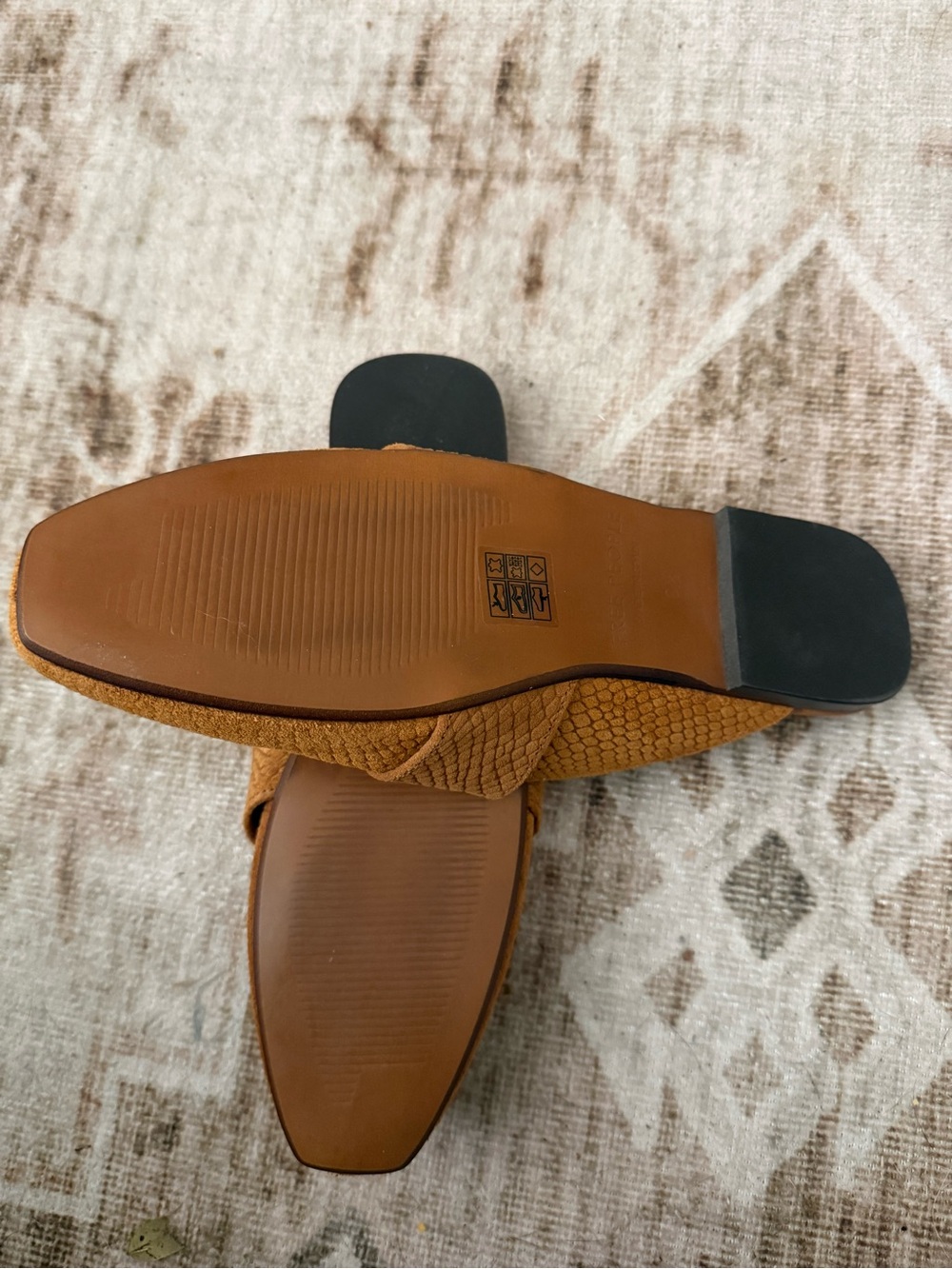 Textured Suede Loafers in Cognac Brown - Picture 4 of 4